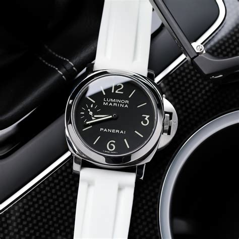 panerai white rubber strap|aftermarket panerai watch straps.